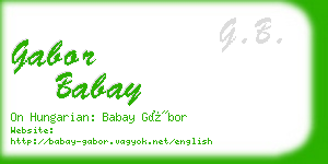 gabor babay business card